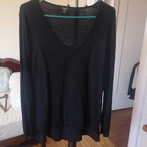 3/$20 Dalia long sleeve v-neck black sweater